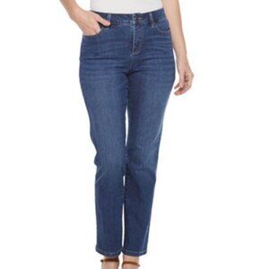 Liz Claiborne straight leg med wash mid rise jean Sz 6R